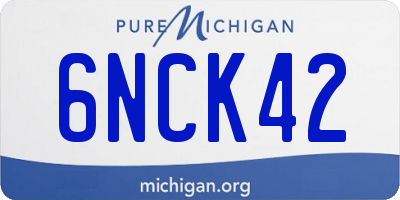 MI license plate 6NCK42