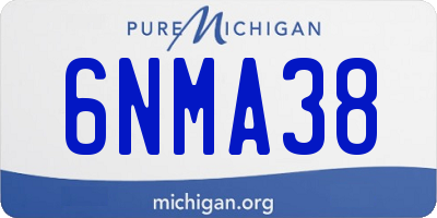 MI license plate 6NMA38