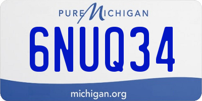 MI license plate 6NUQ34