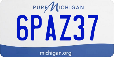 MI license plate 6PAZ37