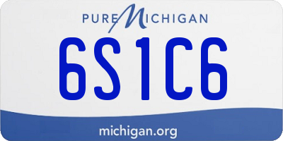 MI license plate 6S1C6