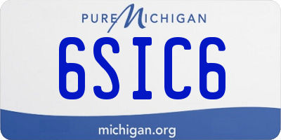 MI license plate 6SIC6