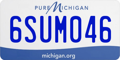 MI license plate 6SUM046