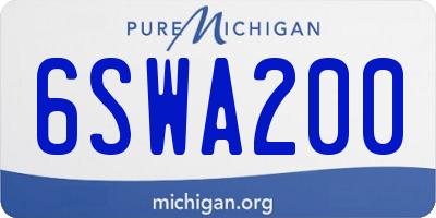 MI license plate 6SWA200