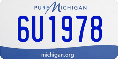 MI license plate 6U1978