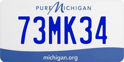 MI license plate 73MK34