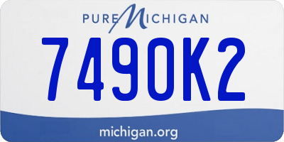 MI license plate 7490K2