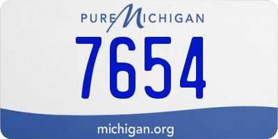 MI license plate 7654