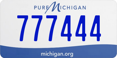 MI license plate 777444