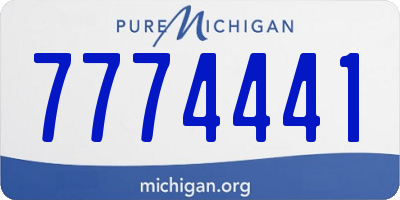 MI license plate 7774441