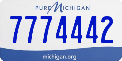 MI license plate 7774442