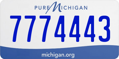 MI license plate 7774443