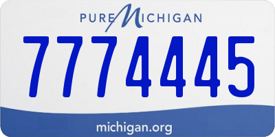 MI license plate 7774445