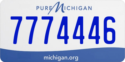 MI license plate 7774446