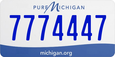 MI license plate 7774447