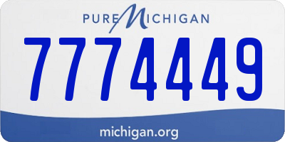 MI license plate 7774449