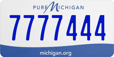 MI license plate 7777444