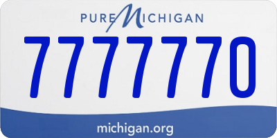 MI license plate 7777770