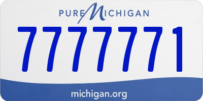 MI license plate 7777771