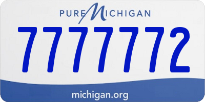 MI license plate 7777772