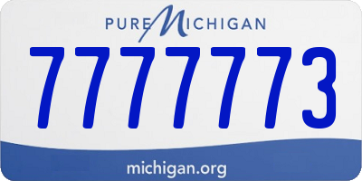 MI license plate 7777773