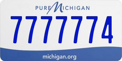 MI license plate 7777774