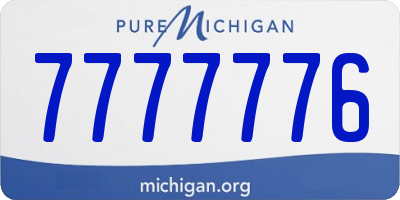 MI license plate 7777776