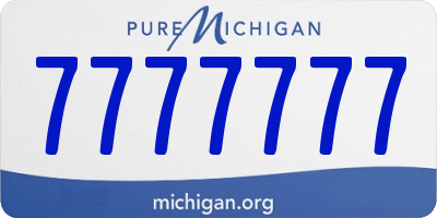 MI license plate 7777777