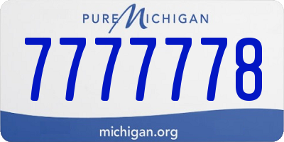 MI license plate 7777778