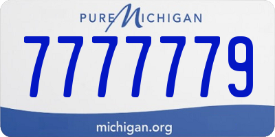 MI license plate 7777779