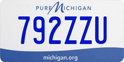 MI license plate 792ZZU