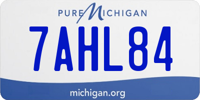 MI license plate 7AHL84