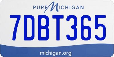 MI license plate 7DBT365