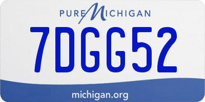 MI license plate 7DGG52