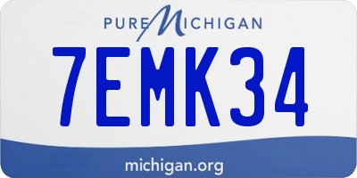 MI license plate 7EMK34