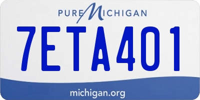 MI license plate 7ETA401