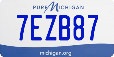 MI license plate 7EZB87