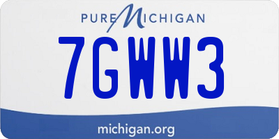 MI license plate 7GWW3