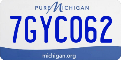 MI license plate 7GYC062