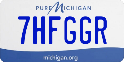 MI license plate 7HFGGR