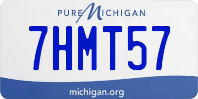 MI license plate 7HMT57