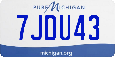 MI license plate 7JDU43