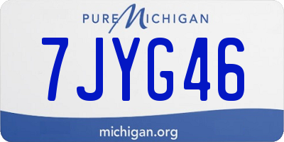 MI license plate 7JYG46