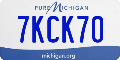 MI license plate 7KCK70