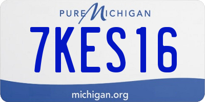 MI license plate 7KES16