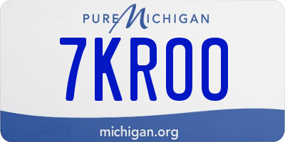 MI license plate 7KROO