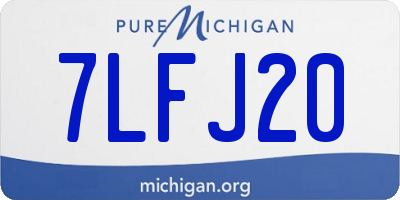 MI license plate 7LFJ20