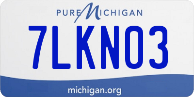 MI license plate 7LKN03