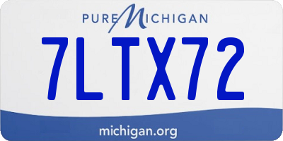 MI license plate 7LTX72