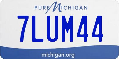 MI license plate 7LUM44